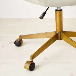 Mahonia Faux Leather Office Chair Cream/Aged Brass - Opalhouse™ Designed With Jungalow™ -Home Furnishings Store GUEST 54b73936 5a21 4274 b154 b09db58cca94