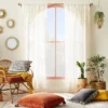 1pc Sheer Banded Geo Macrame Window Curtain Panel White - Opalhouse™ Designed With Jungalow™ -Home Furnishings Store GUEST 5558f3f4 e289 4fce 89ab ad882207829f