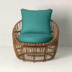 Topanga Club Chair With Ottoman - Blue/Brown - Opalhouse™ Designed With Jungalow™ -Home Furnishings Store GUEST 57174ce6 b0ee 4e8d 9b5e 59abdb5c543f