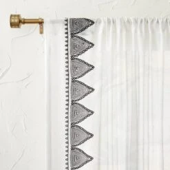 1pc Light Filtering Diamond Border Window Curtain Panel White - Opalhouse™ Designed With Jungalow™ -Home Furnishings Store GUEST 7192bb6b 2dca 4ad8 a530 ba36b505b13d