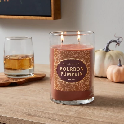 21.5oz Lidded Glass Jar 2-Wick Bourbon Pumpkin Candle - Opalhouse™ 3 21.5oz Lidded Glass Jar 2-Wick Bourbon Pumpkin Candle - Opalhouse™