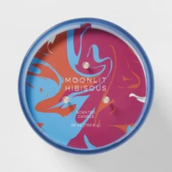 28oz Glass Moonlit Hibiscus Candle Light Blue - Opalhouse™ -Home Furnishings Store GUEST 9562dc6d 4e42 481c 91d9 1f68f9f8ac72
