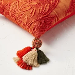 14"x20" Oblong Embroidered Leaf Pattern Accent Pillow Rust - Opalhouse™ Designed With Jungalow™ -Home Furnishings Store GUEST d63fc097 241b 42e6 a759 c0f0cd01ee03