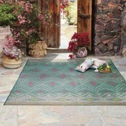 7' X 10' Outdoor Rug Aqua - Opalhouse™