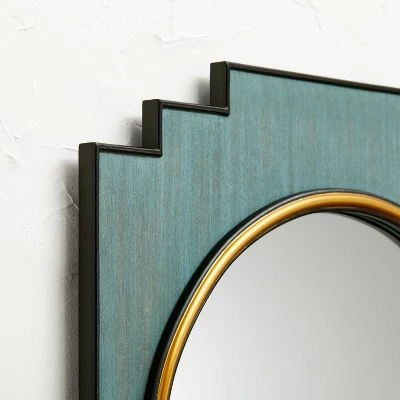24" X 30" Wood And Brass Wall Mirror Blue - Opalhouse™ Designed With Jungalow™ 4 24" X 30" Wood And Brass Wall Mirror Blue - Opalhouse™ Designed With Jungalow™ - Image 2